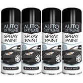 4X Auto Extreme Black Matt Spray Paint 250ml Spray Paint